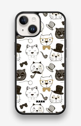 iPhone 14 Hard Case – Cartoon Cats - View 1