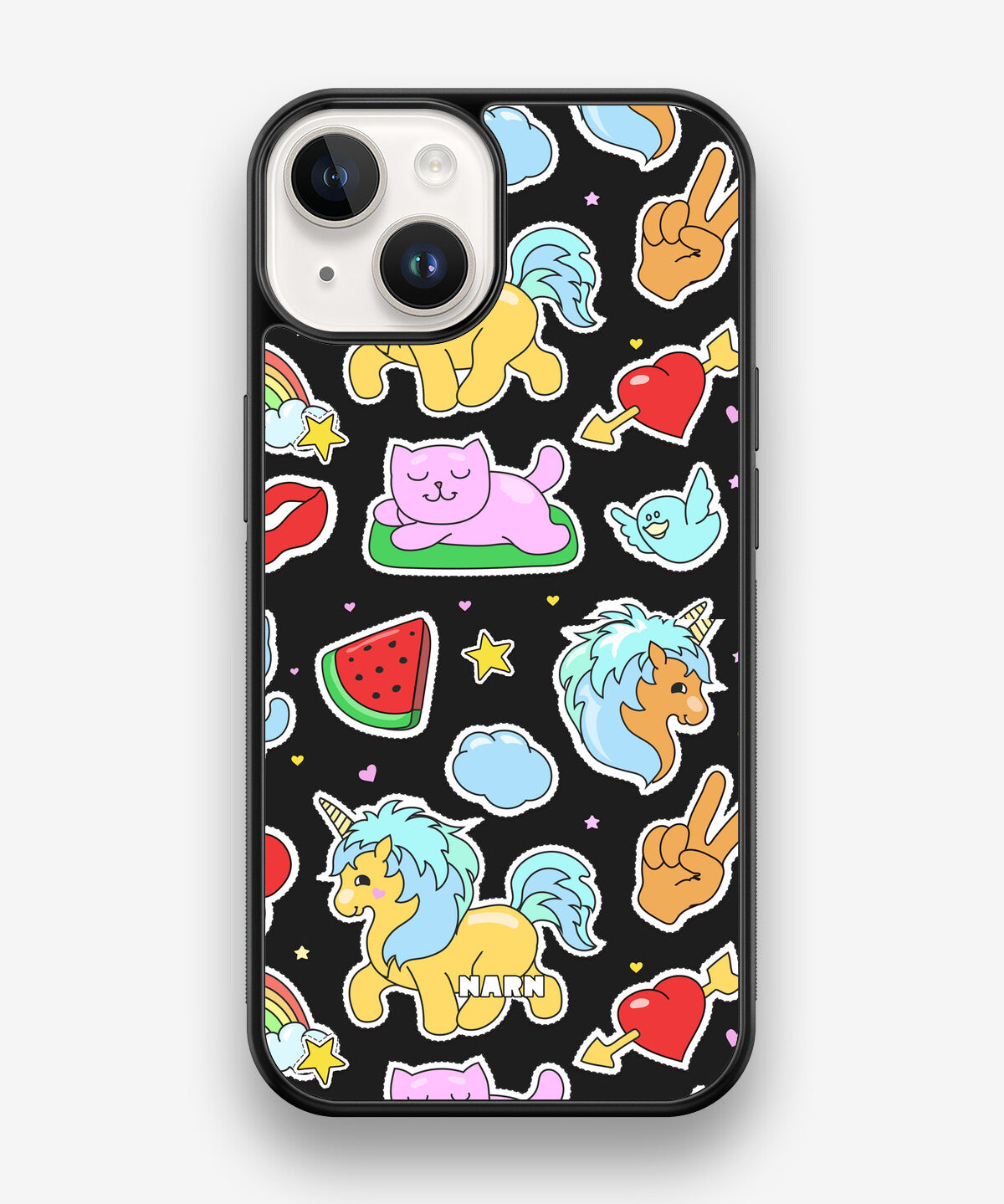 iPhone 14 Hard Case – Cute Stickers - View 1
