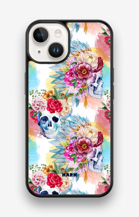 iPhone 14 Hard Case – Flowered Skulls - View 1