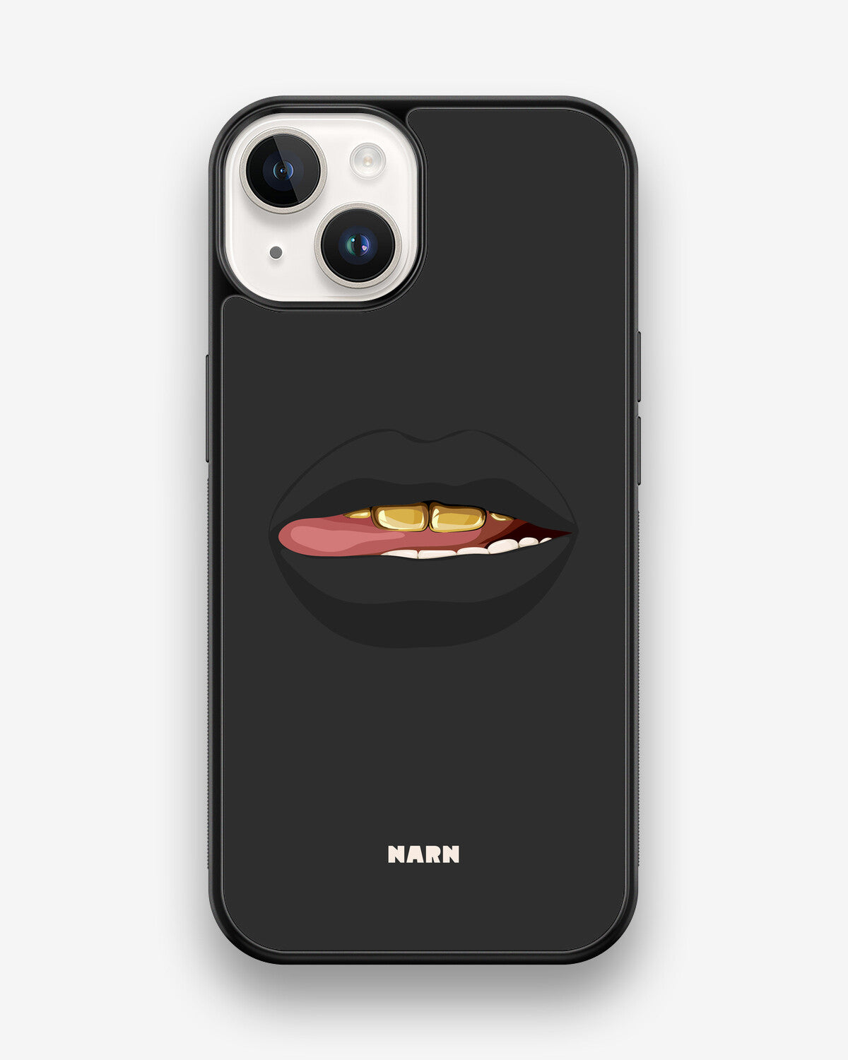 iPhone 14 Hard Case – Golden Lips - View 1