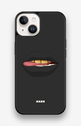 iPhone 14 Hard Case – Golden Lips - View 1