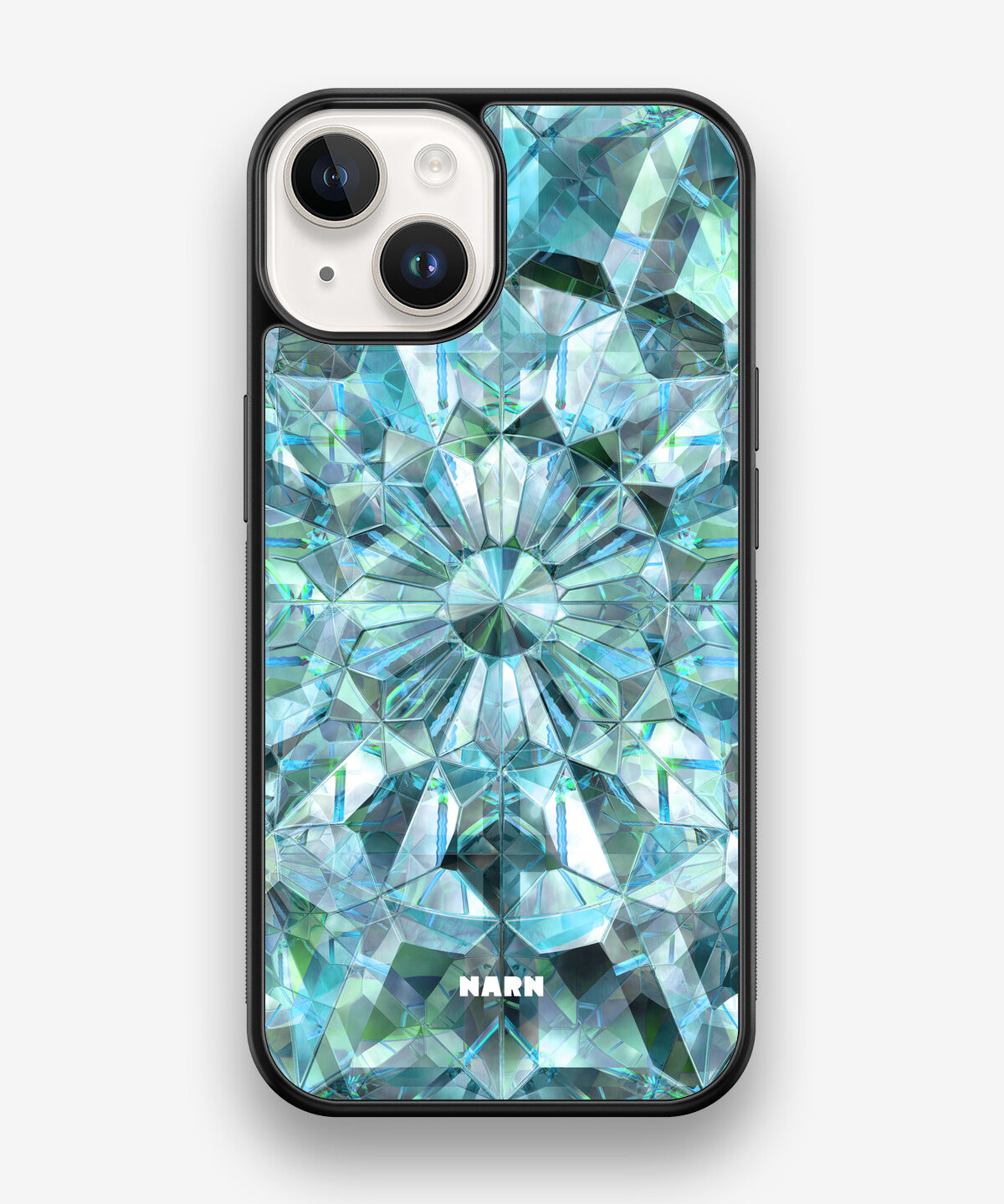 iPhone 14 Hard Case – Green Crystals - View 1