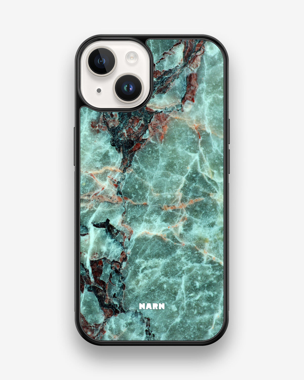 iPhone 14 Hard Case – Green Marble - View 1
