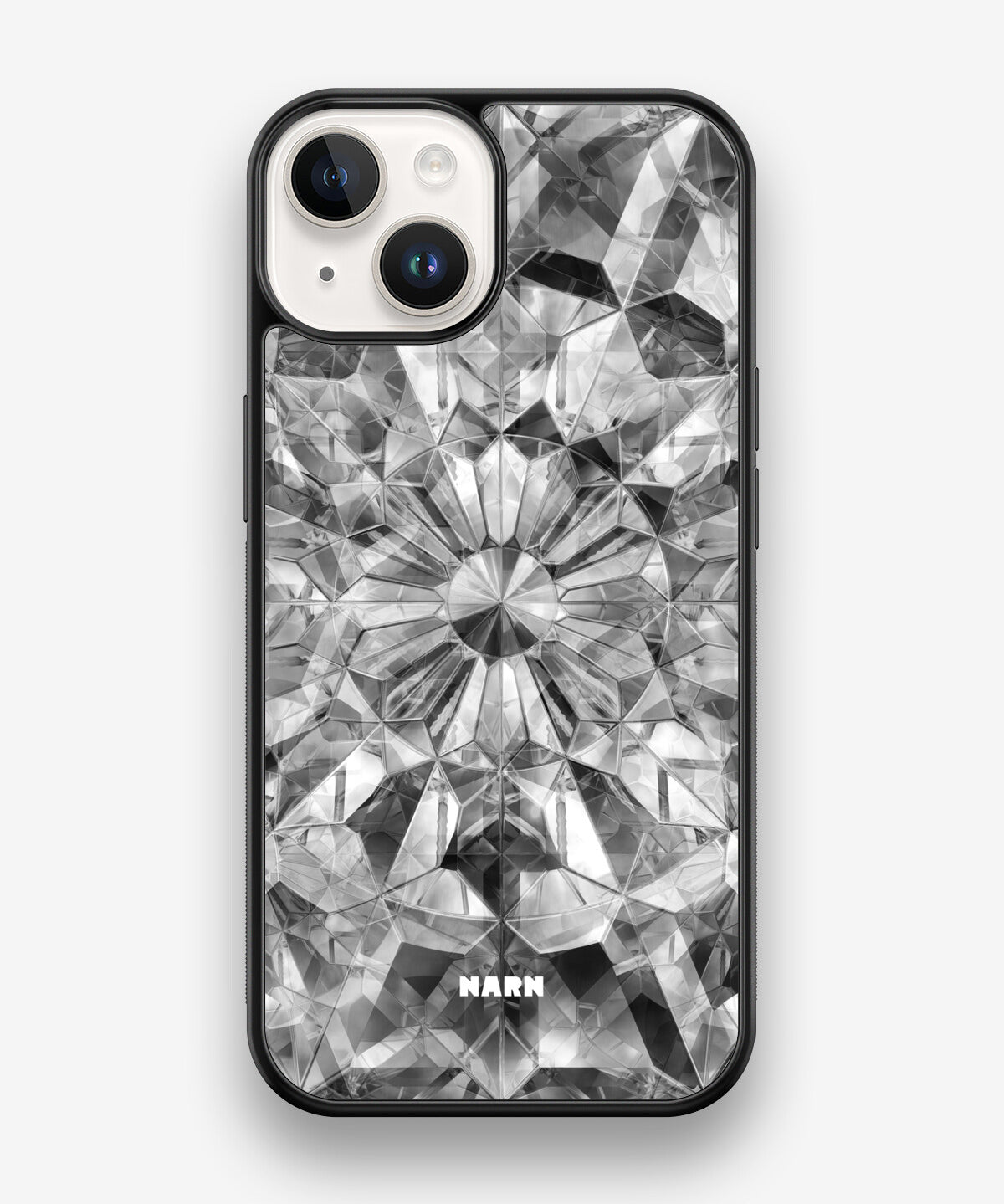 iPhone 14 Hard Case – Grey Crystals - View 1