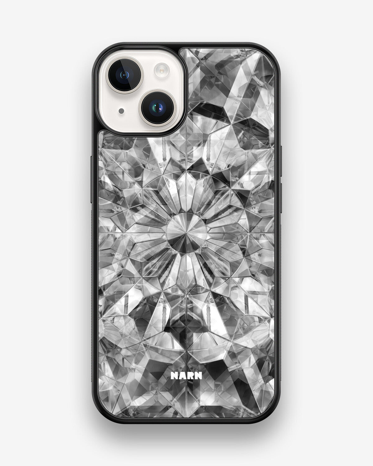 iPhone 14 Hard Case – Grey Crystals - View 1