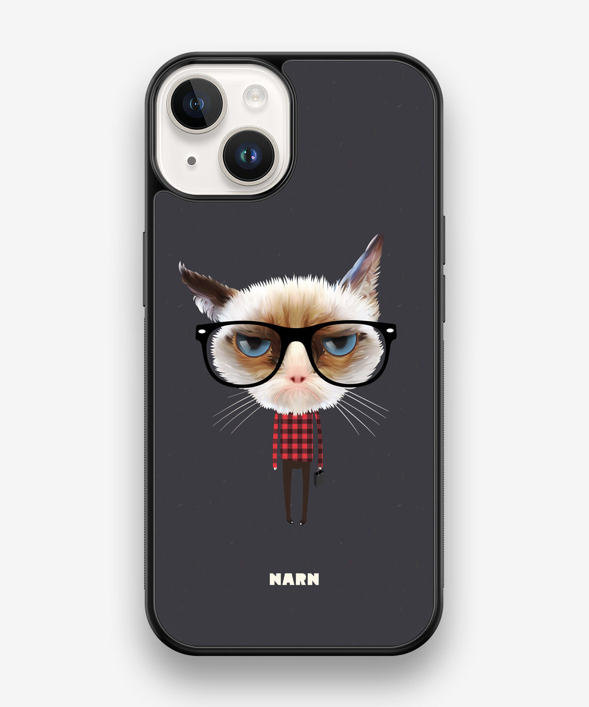 iPhone 14 Hard Case – Hipster Cat - View 1