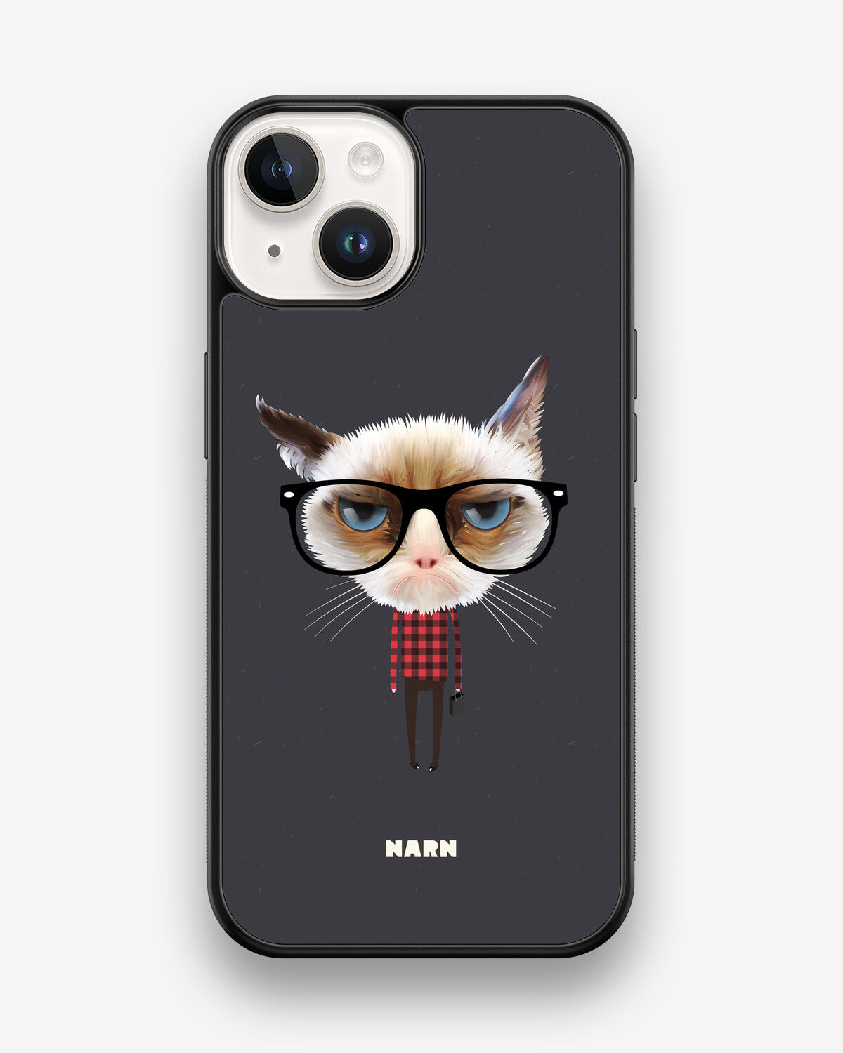 iPhone 14 Hard Case – Hipster Cat - View 1
