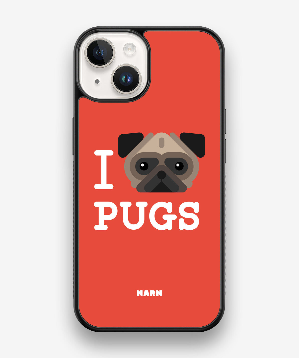 iPhone 14 Hard Case – I Love Pugs - View 1