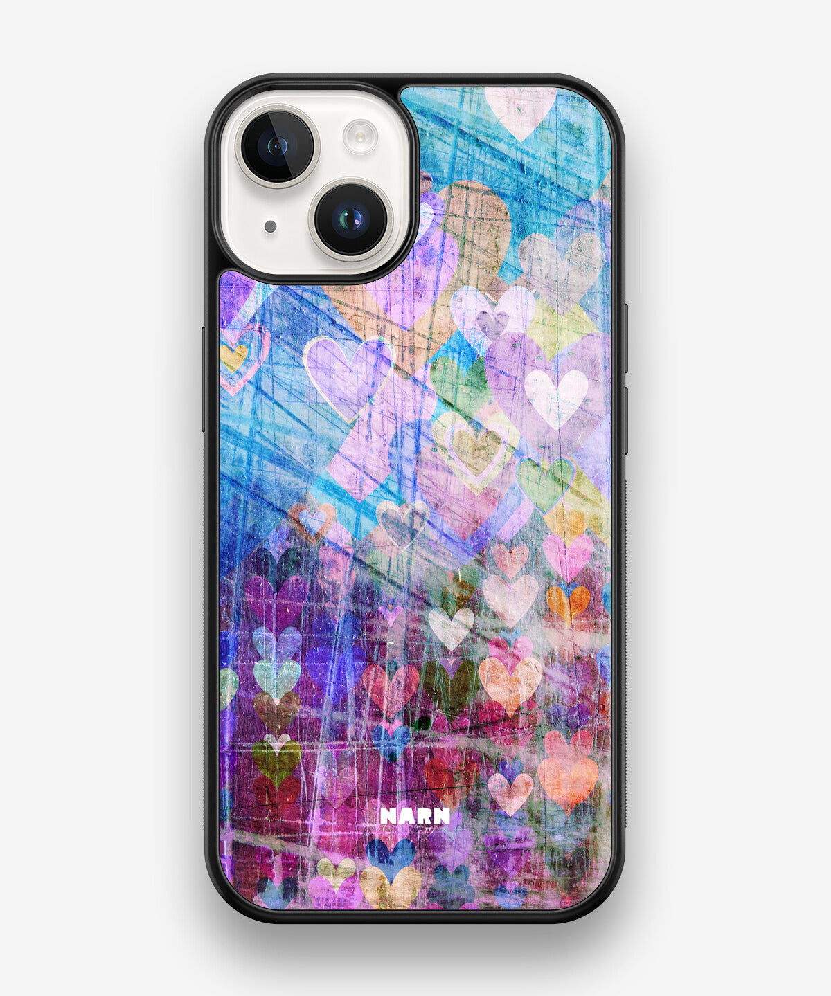 iPhone 14 Hard Case – Purple Hearts - View 1