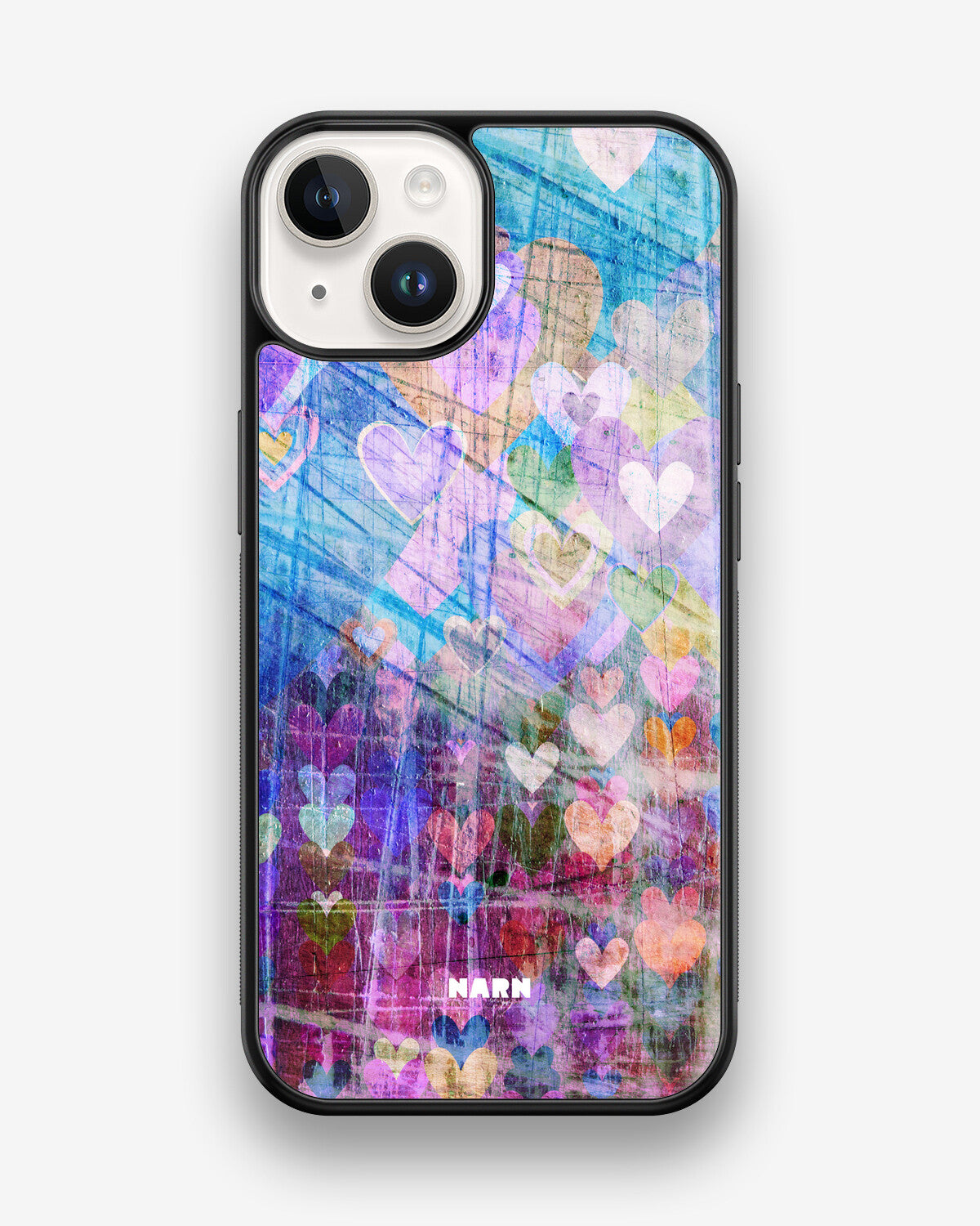 iPhone 14 Hard Case – Purple Hearts - View 1