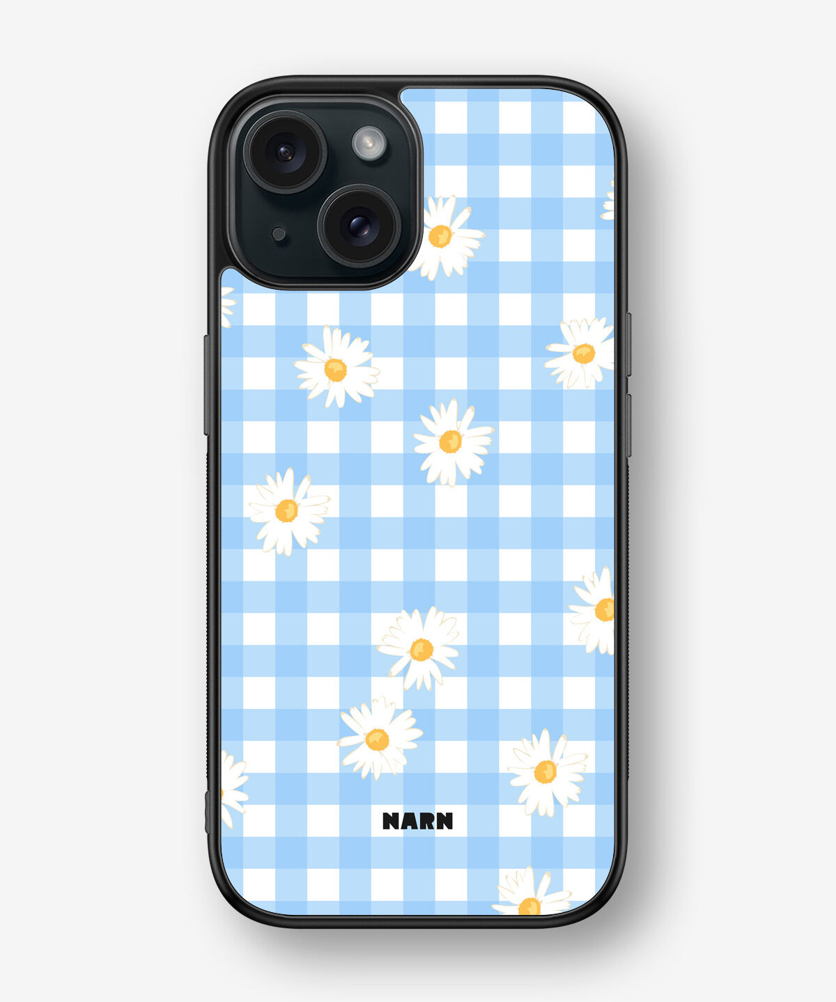 iPhone 15 Hard Case – Blue Daisies - View 1