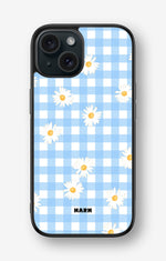 iPhone 15 Hard Case – Blue Daisies - View 1