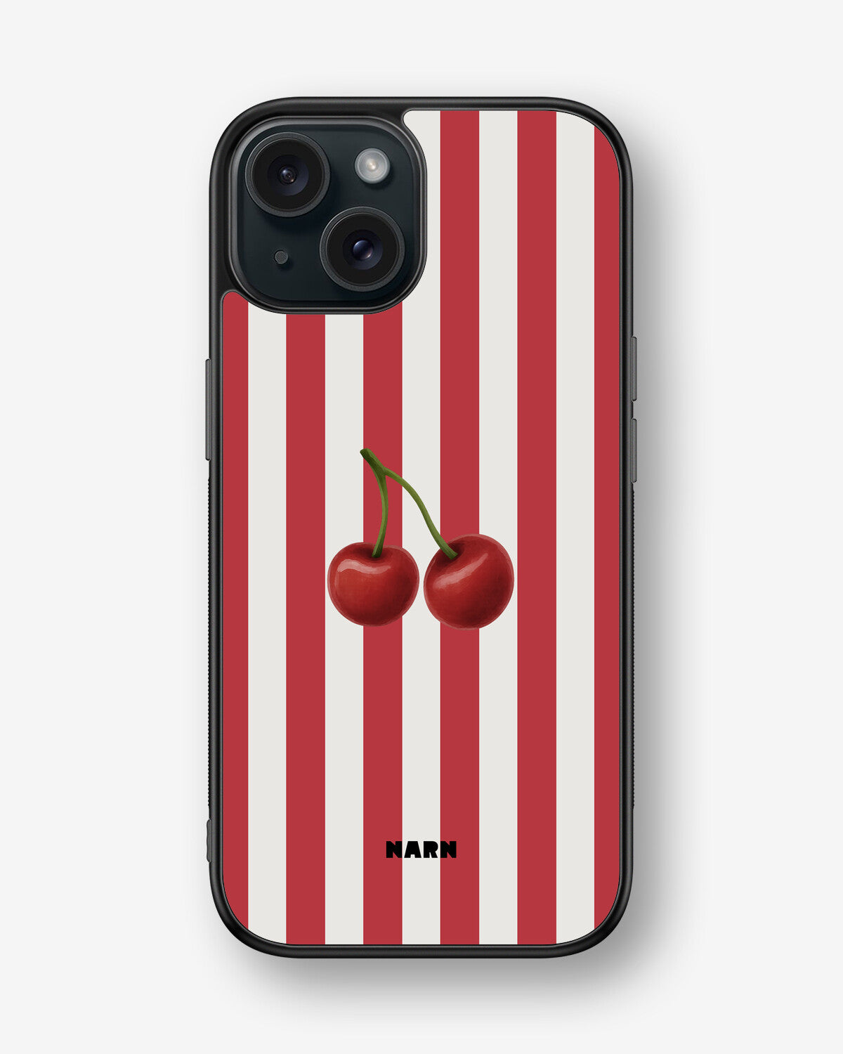 iPhone 15 Hard Case – Cherry Stripes - View 1