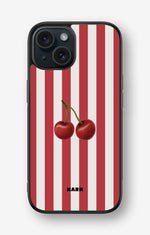 iPhone 15 Hard Case – Cherry Stripes - View 1