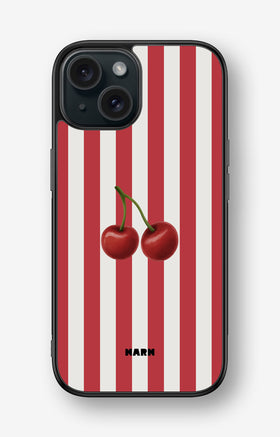 iPhone 15 Hard Case – Cherry Stripes - View 1