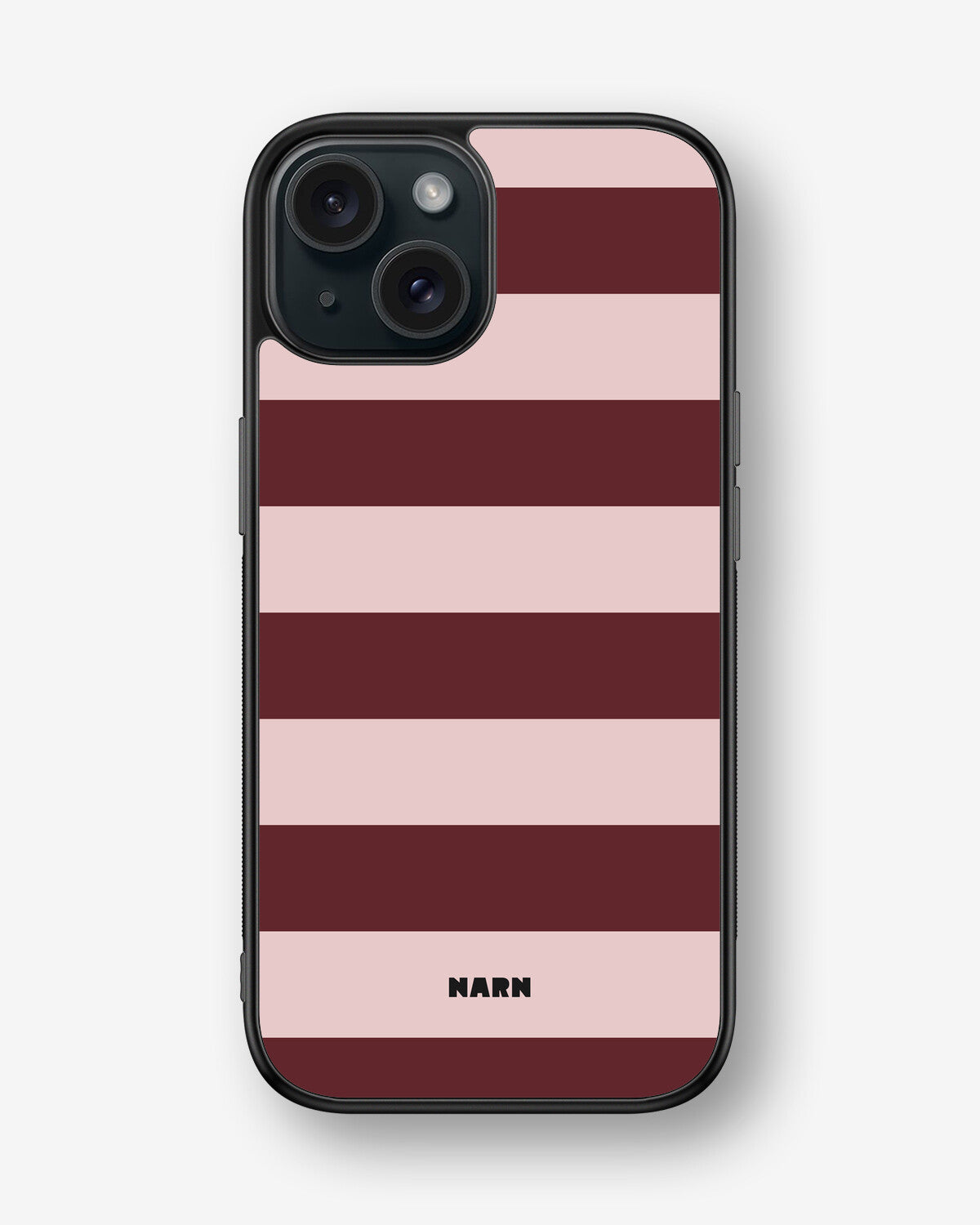 iPhone 15 Hard Case – Cranberry Stripe - View 1