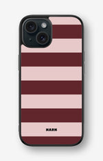 iPhone 15 Hard Case – Cranberry Stripe - View 1