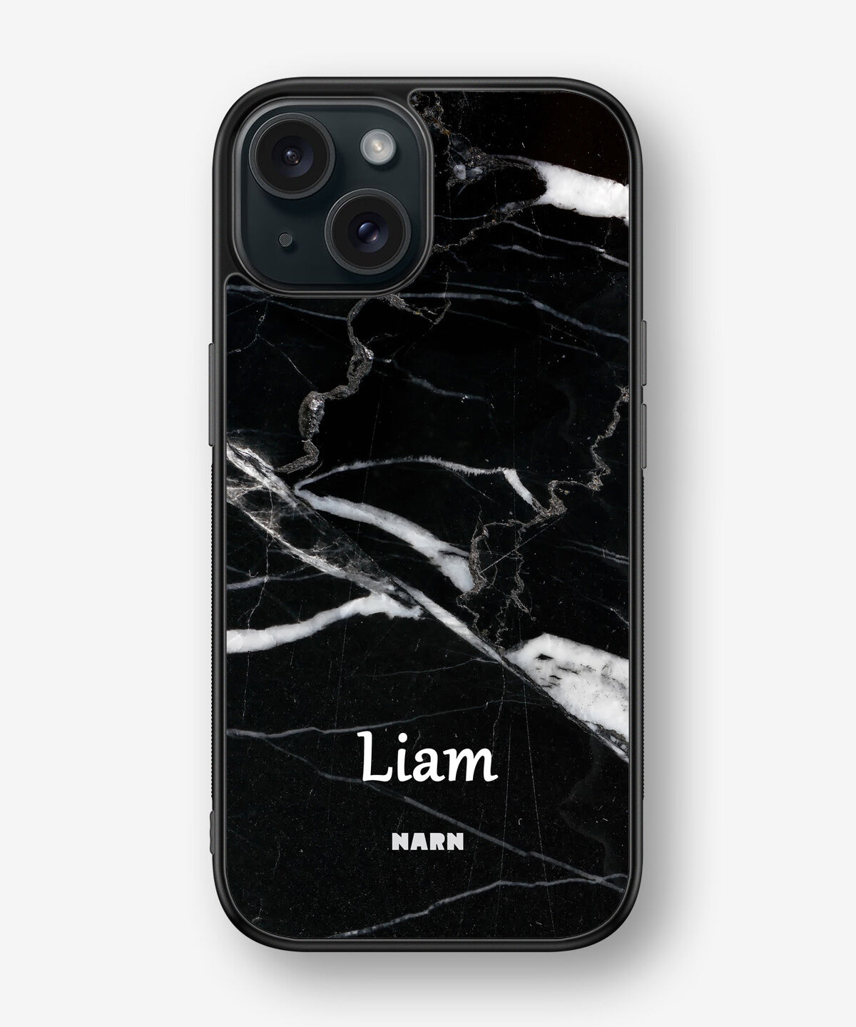 iPhone 15 Hard Case – Custom - Black Marble - View 1