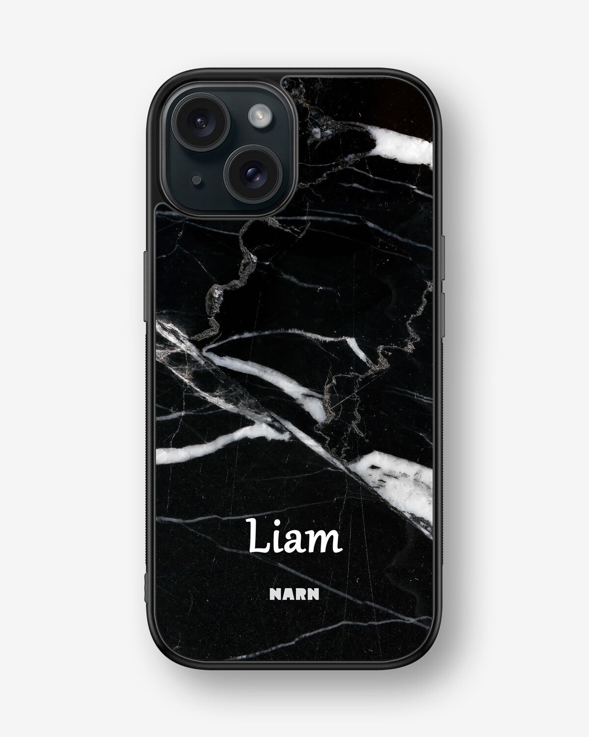 iPhone 15 Hard Case – Custom - Black Marble - View 1