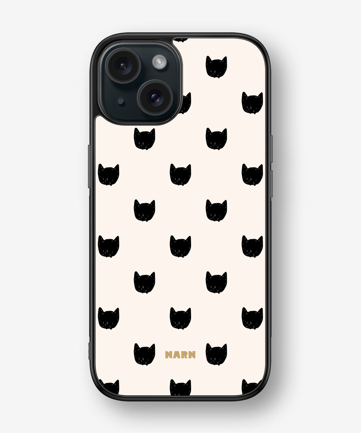 iPhone 15 Hard Case – Kitty Dots - View 1