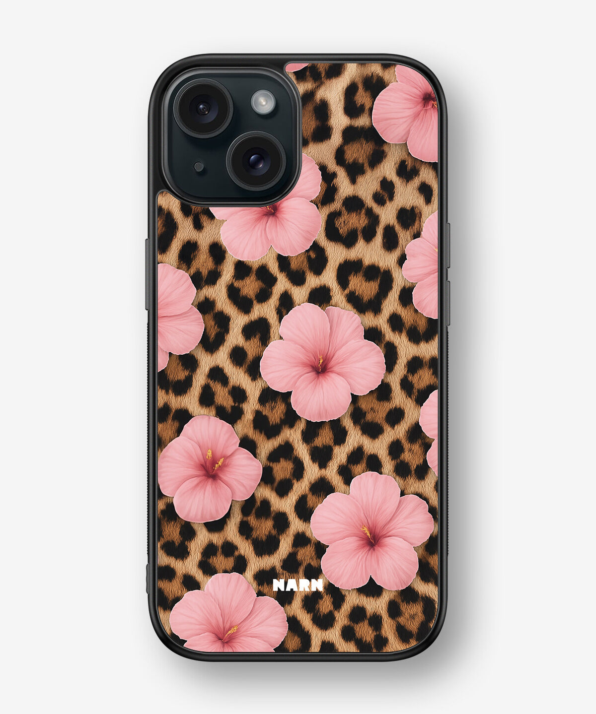 iPhone 15 Hard Case – Leopard Flower - View 1