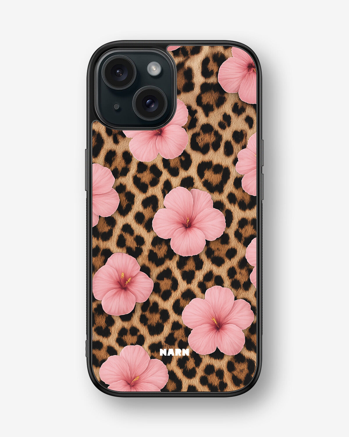iPhone 15 Hard Case – Leopard Flower - View 1