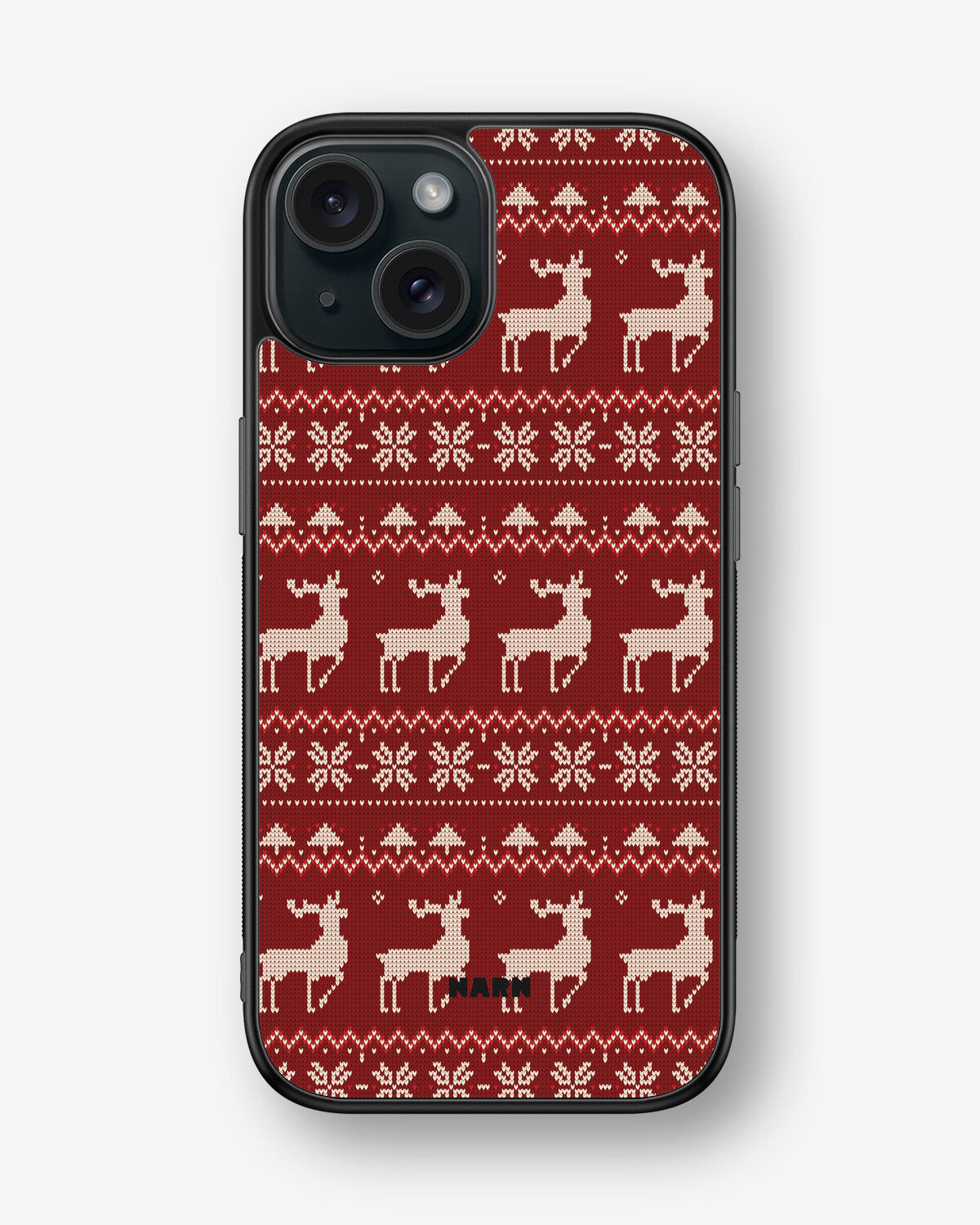 iPhone 15 Hard Case – Reindeer Knit - View 1