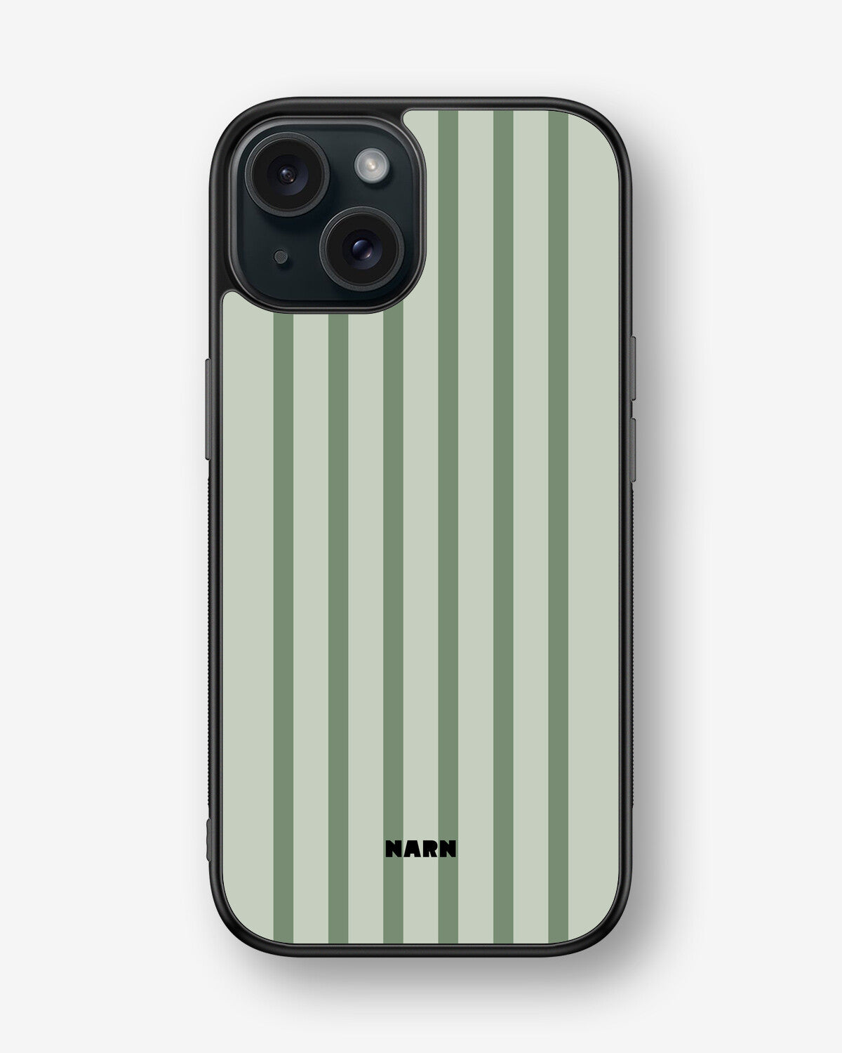 iPhone 15 Hard Case – Sage Stripes - View 1