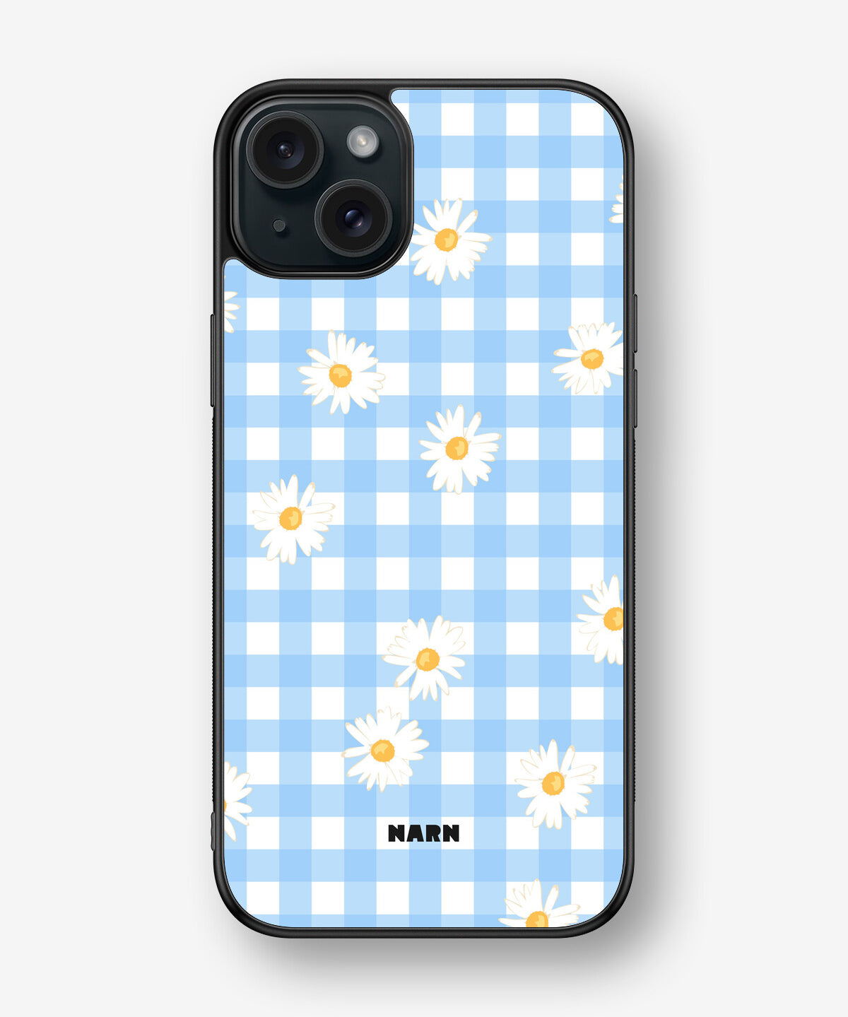 iPhone 15 Plus Hard Case – Blue Daisies - View 1