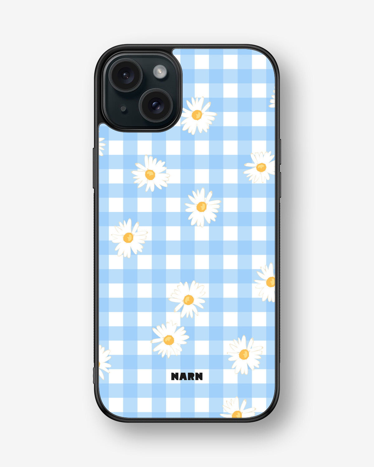 iPhone 15 Plus Hard Case – Blue Daisies - View 1