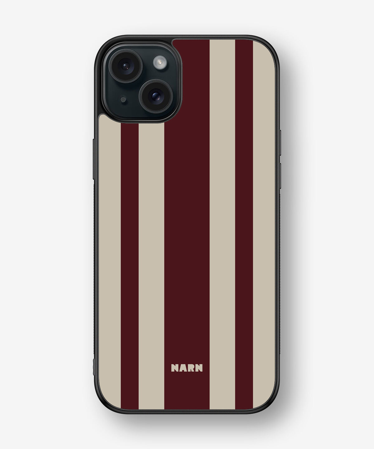 iPhone 15 Plus Hard Case – Bordeaux Stripe - View 1
