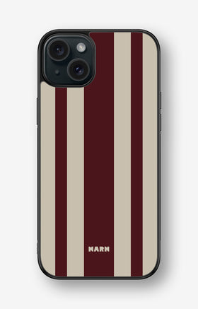 iPhone 15 Plus Hard Case – Bordeaux Stripe - View 1