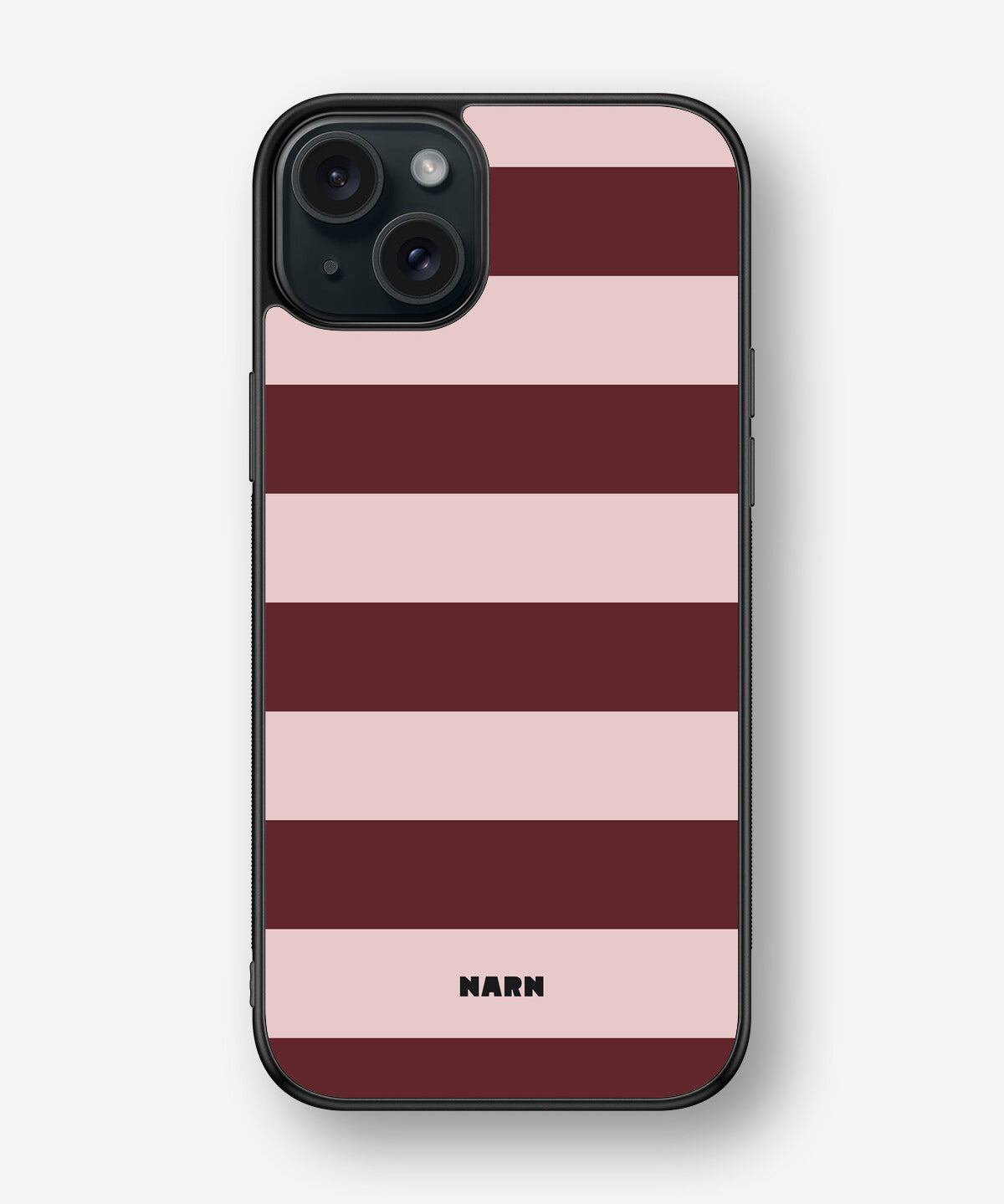iPhone 15 Plus Hard Case – Cranberry Stripe - View 1