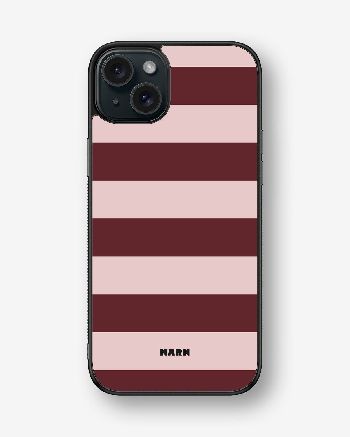 iPhone 15 Plus Hard Case – Cranberry Stripe - View 1