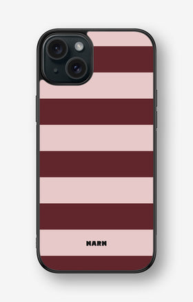 iPhone 15 Plus Hard Case – Cranberry Stripe - View 1
