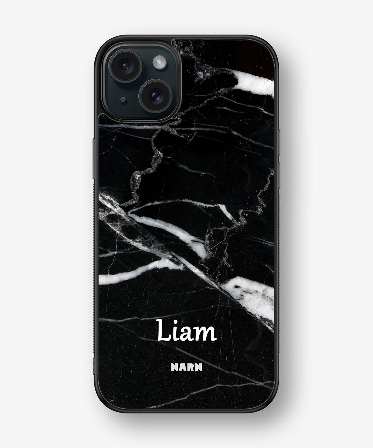 iPhone 15 Plus Hard Case – Custom - Black Marble - View 1
