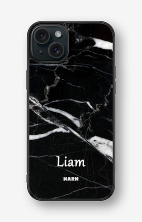 iPhone 15 Plus Hard Case – Custom - Black Marble - View 1