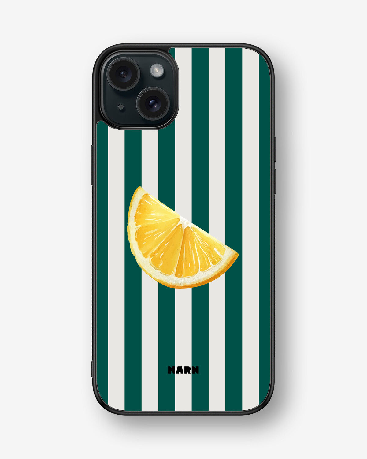 iPhone 15 Plus Hard Case – Lemon Stripes - View 1