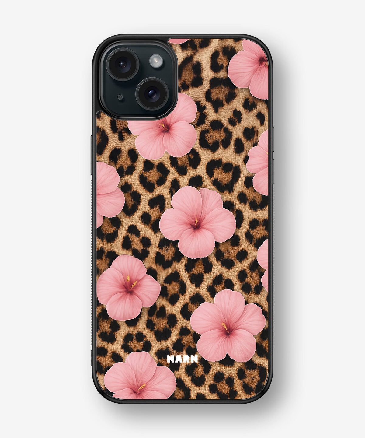iPhone 15 Plus Hard Case – Leopard Flower - View 1