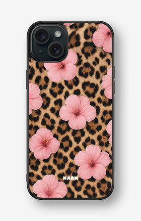 iPhone 15 Plus Hard Case – Leopard Flower - View 1