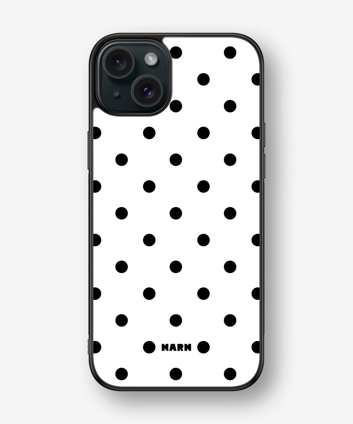 iPhone 15 Plus Hard Case – Mono Dots - View 1