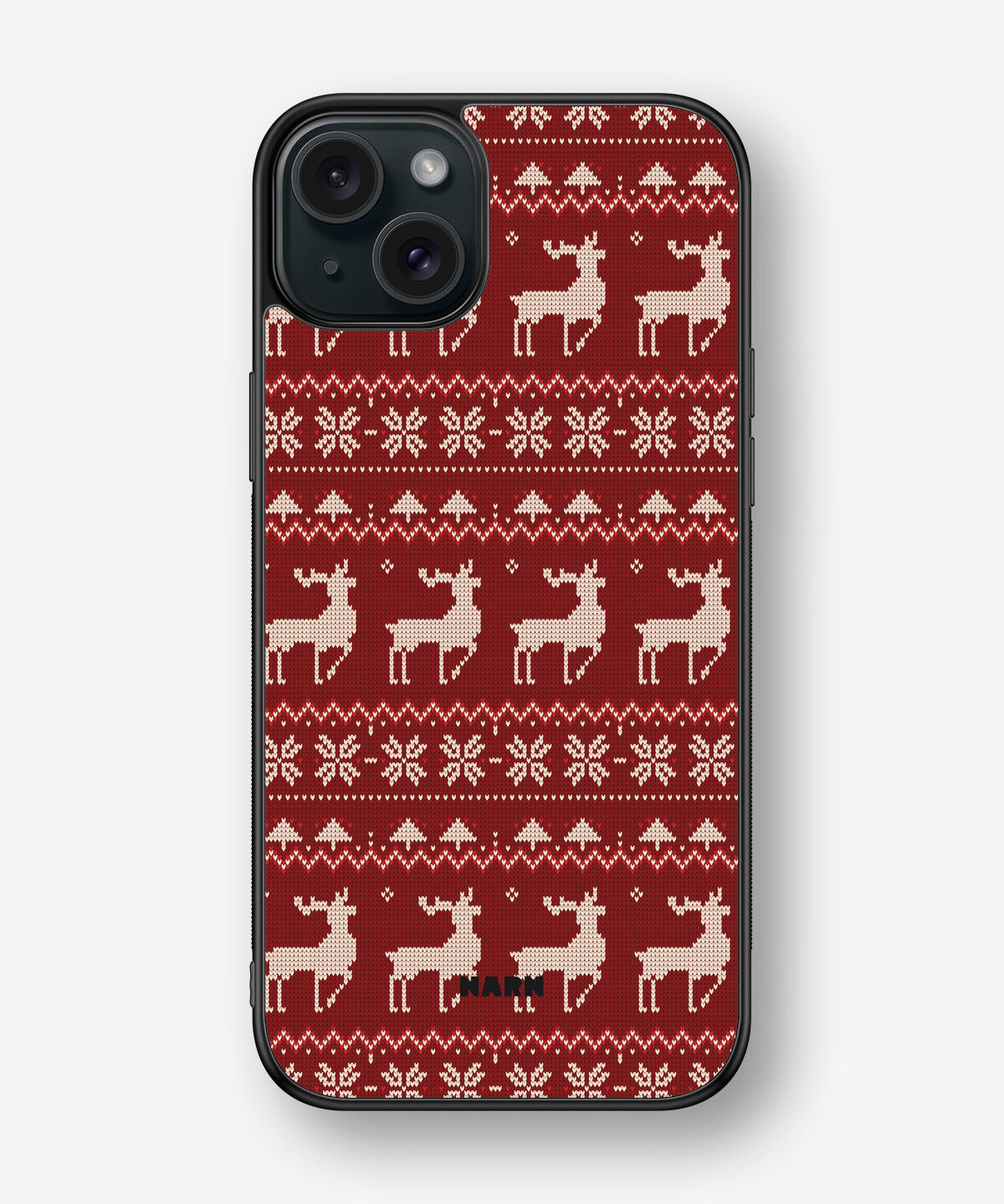 iPhone 15 Plus Hard Case – Reindeer Knit - View 1