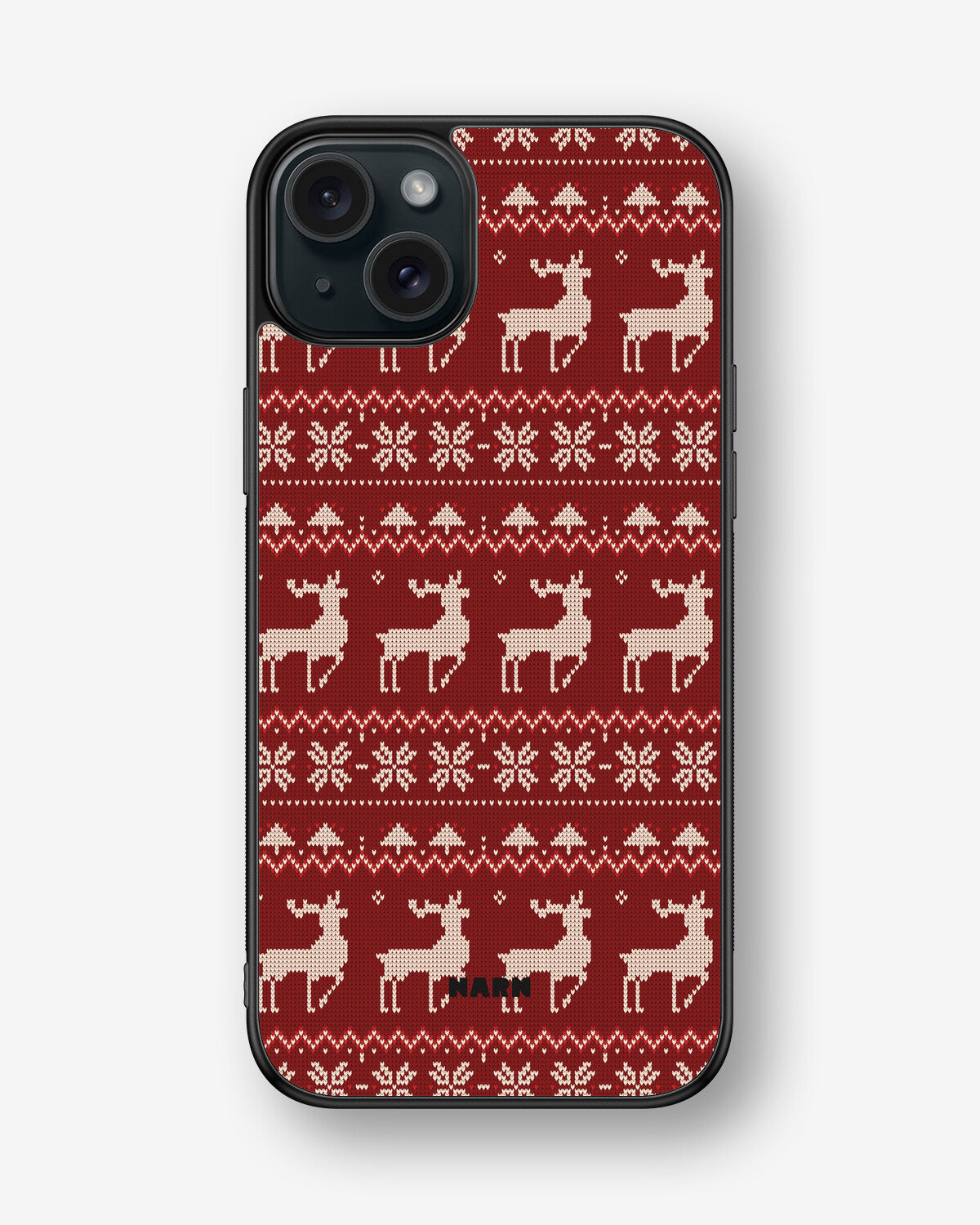 iPhone 15 Plus Hard Case – Reindeer Knit - View 1