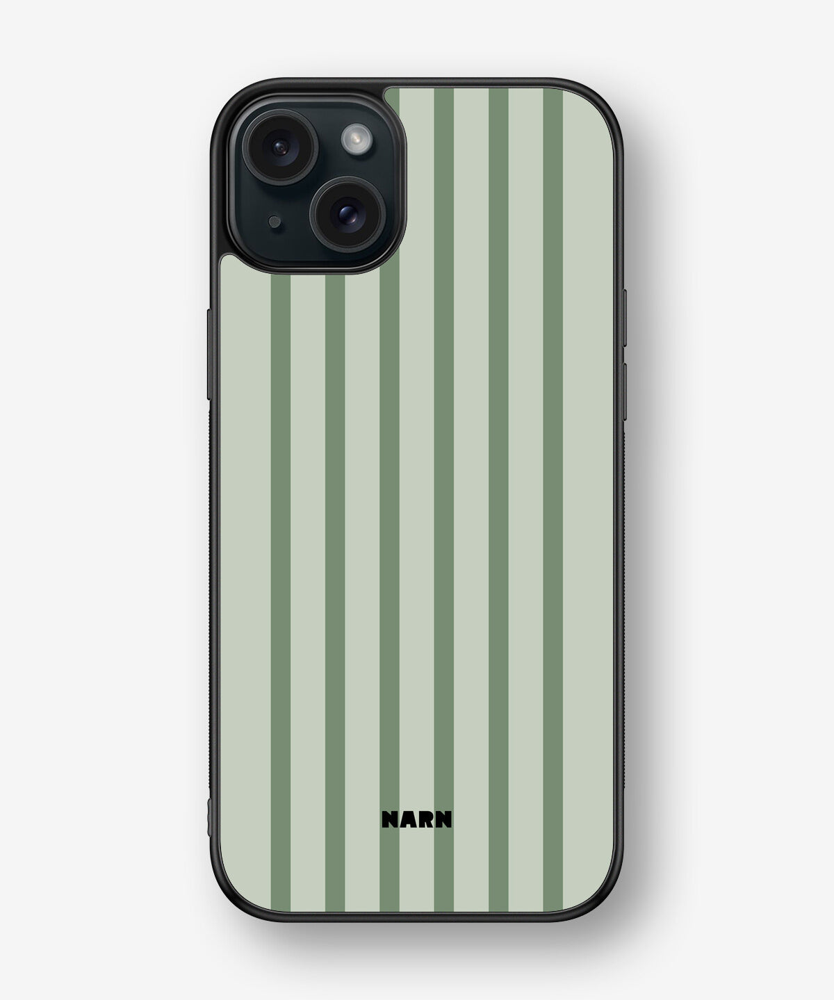 iPhone 15 Plus Hard Case – Sage Stripes - View 1