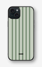 iPhone 15 Plus Hard Case – Sage Stripes - View 1