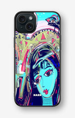 iPhone 15 Plus Hard Case – Abstract Cat - View 1