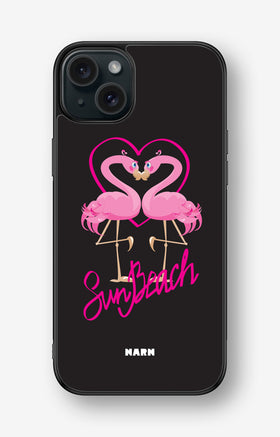 iPhone 15 Plus Hard Case – Beach Flamingo - View 1