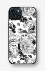 iPhone 15 Plus Hard Case – Black & White Bloom - View 1