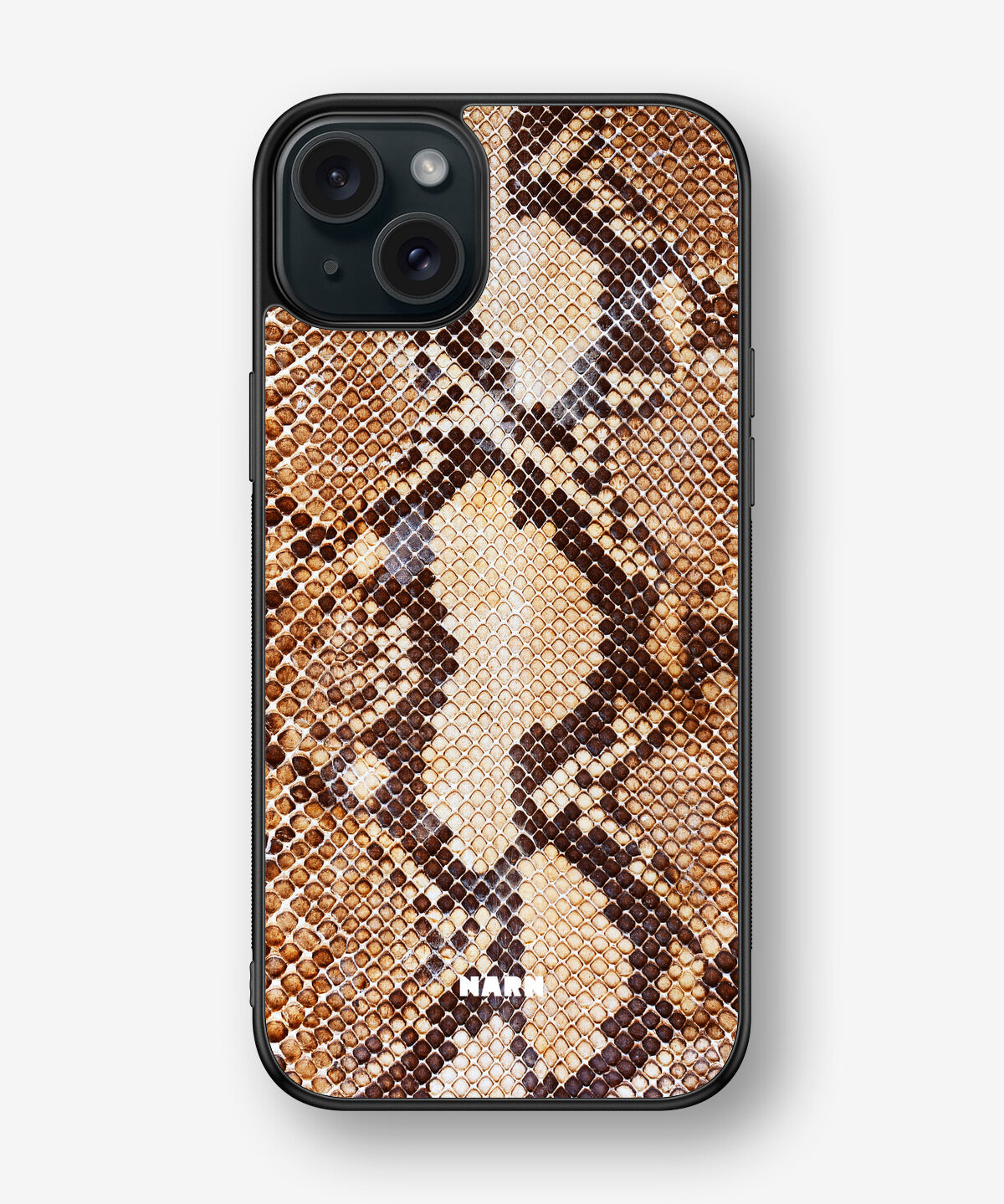 iPhone 15 Plus Hard Case – Brown Snakeskin - View 1