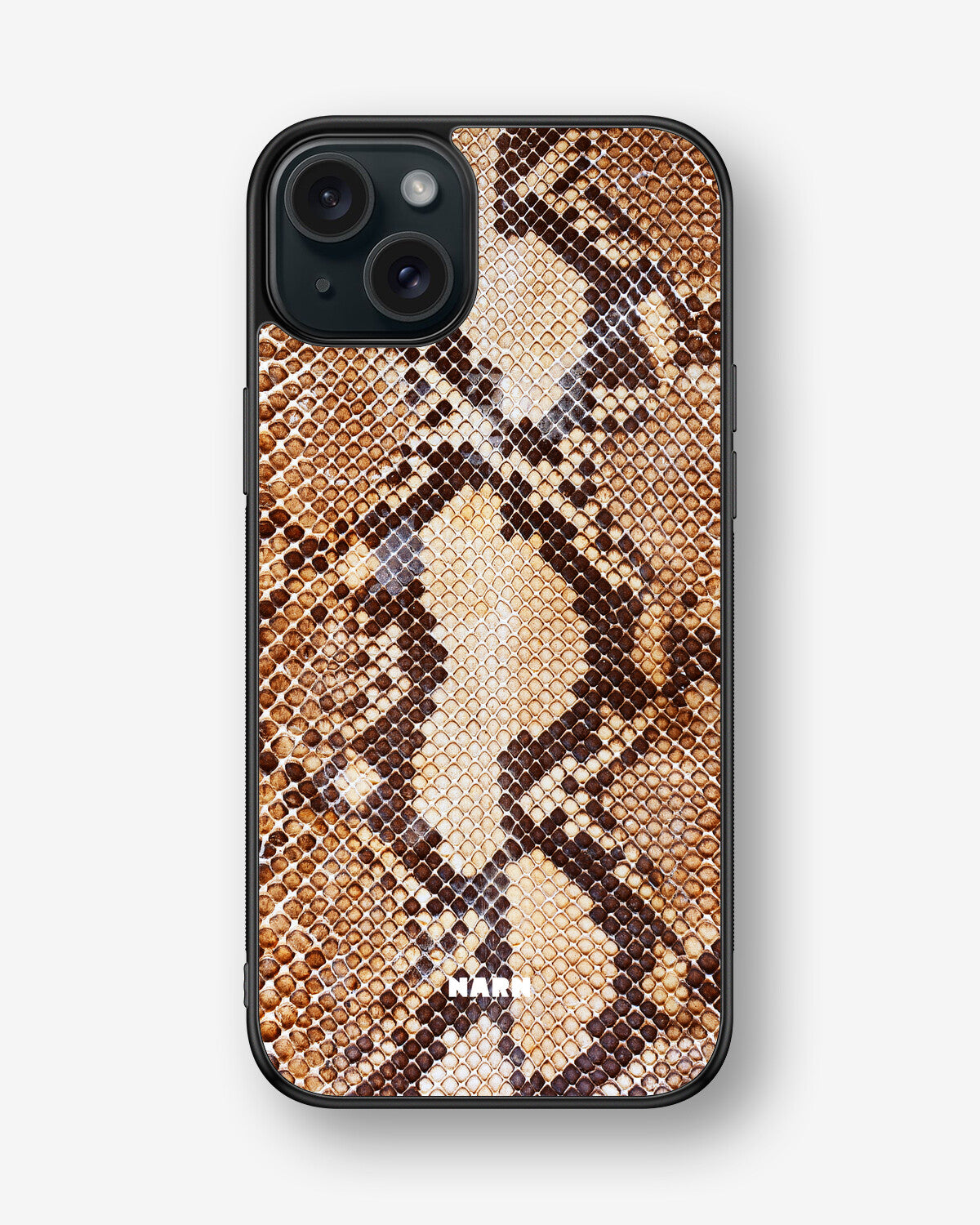 iPhone 15 Plus Hard Case – Brown Snakeskin - View 1